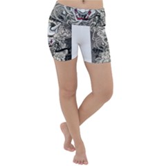 Samurai Oni Mask Lightweight Velour Yoga Shorts by Saga96