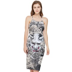 Samurai Oni Mask Bodycon Cross Back Summer Dress