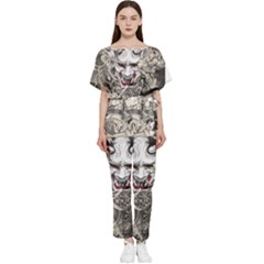 Samurai Oni Mask Batwing Lightweight Jumpsuit