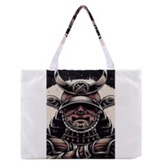 Samurai Oni Mask Zipper Medium Tote Bag by Saga96