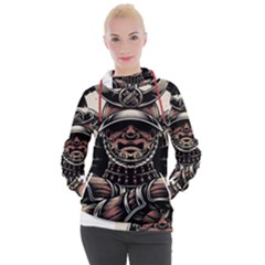 Samurai Oni Mask Women s Hooded Pullover by Saga96