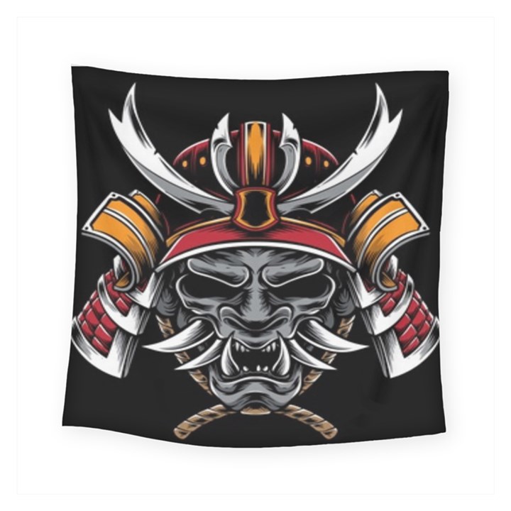 Samurai Oni Mask Square Tapestry (Small)