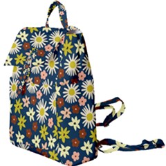 Floral Abstract Vector Seamless Pattern With Chamomile And Alpine Flowers In Minimalistic Style  Hand-drawn Botanical Repeated Background   Buckle Everyday Backpack