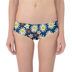 Floral Abstract Vector Seamless Pattern With Chamomile And Alpine Flowers In Minimalistic Style  Hand-drawn Botanical Repeated Background   Classic Bikini Bottoms