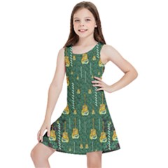 Guitars In The Most Beautiful Landscape Of Fantasy And Sakura Kids  Lightweight Sleeveless Dress