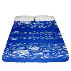 Blue Flowers Fitted Sheet (king Size) by Eskimos