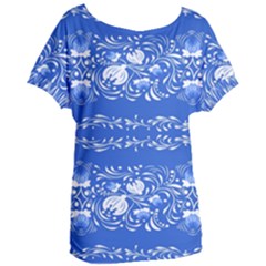 Blue flowers Women s Oversized Tee