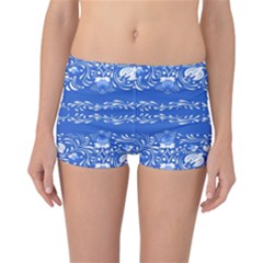 Blue Flowers Reversible Boyleg Bikini Bottoms by Eskimos