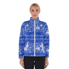 Blue Flowers Winter Jacket by Eskimos