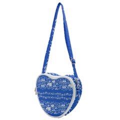 Blue Flowers Heart Shoulder Bag by Eskimos