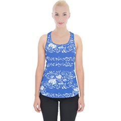 Blue Flowers Piece Up Tank Top by Eskimos