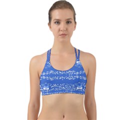 Blue flowers Back Web Sports Bra