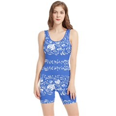 Blue Flowers Women s Wrestling Singlet