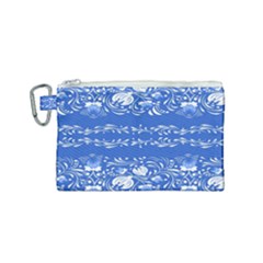 Blue flowers Canvas Cosmetic Bag (Small)