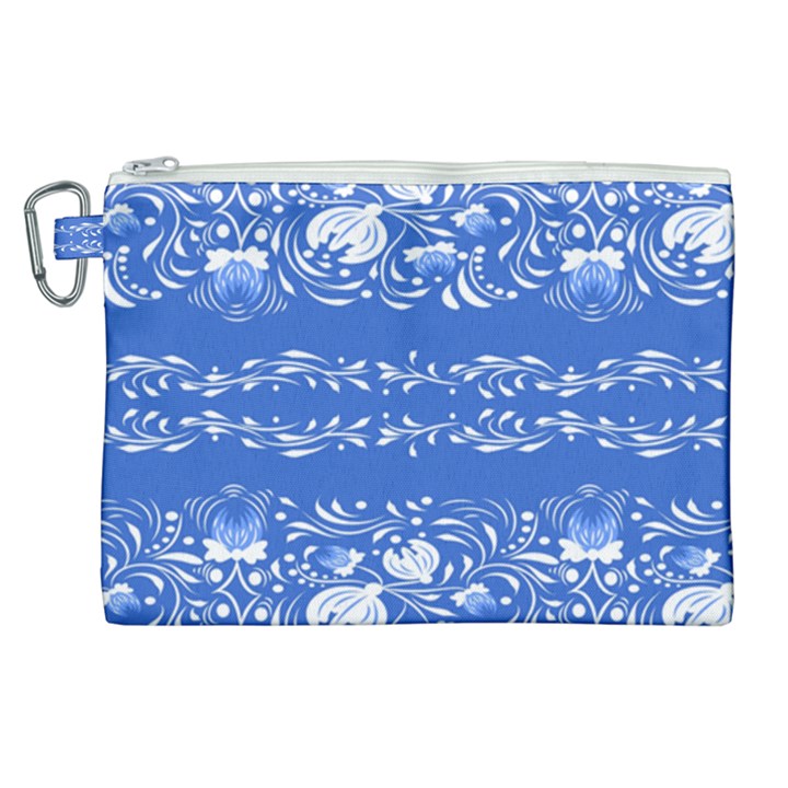 Blue flowers Canvas Cosmetic Bag (XL)