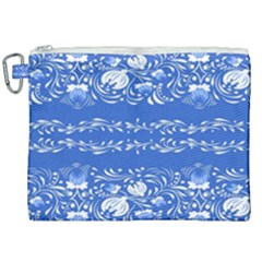 Blue flowers Canvas Cosmetic Bag (XXL)