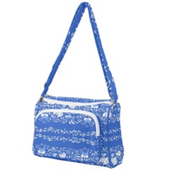 Blue flowers Front Pocket Crossbody Bag