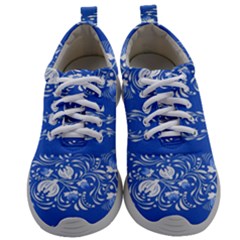 Blue Flowers Mens Athletic Shoes by Eskimos