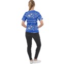 Blue flowers Women s Sport Raglan Tee View2