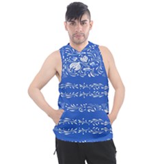 Blue Flowers Men s Sleeveless Hoodie by Eskimos