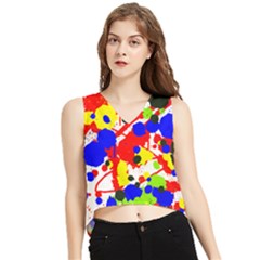 Colorfull V-neck Cropped Tank Top