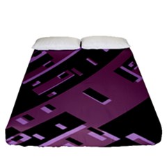 Dark Geometric Shapes Print Pattern Fitted Sheet (queen Size) by dflcprintsclothing