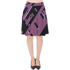 Dark Geometric Shapes Print Pattern Velvet High Waist Skirt by dflcprintsclothing