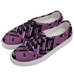 Dark Geometric Shapes Print Pattern Women s Classic Low Top Sneakers