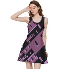 Dark Geometric Shapes Print Pattern Inside Out Racerback Dress