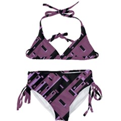 Dark Geometric Shapes Print Pattern Kids  Classic Bikini Set by dflcprintsclothing