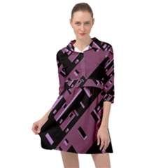 Dark Geometric Shapes Print Pattern Mini Skater Shirt Dress by dflcprintsclothing