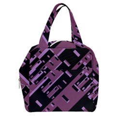 Dark Geometric Shapes Print Pattern Boxy Hand Bag