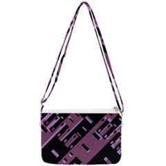 Dark Geometric Shapes Print Pattern Double Gusset Crossbody Bag