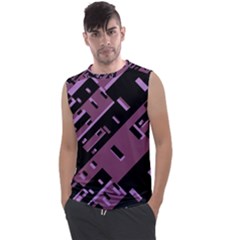 Dark Geometric Shapes Print Pattern Men s Regular Tank Top