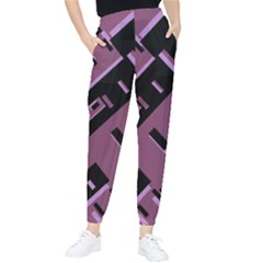 Dark Geometric Shapes Print Pattern Tapered Pants