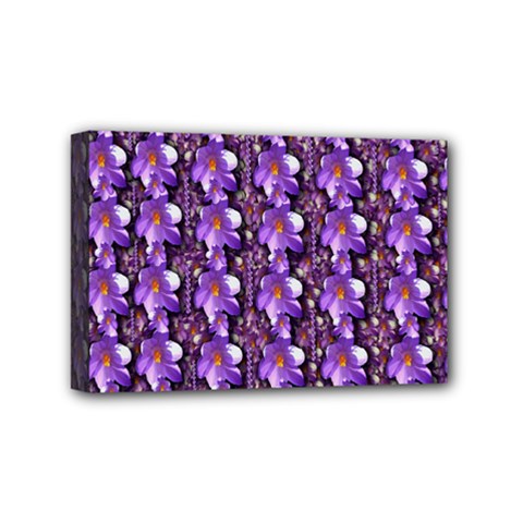 Flowers Into A Decorative Field Of Bloom Popart Mini Canvas 6  X 4  (stretched)