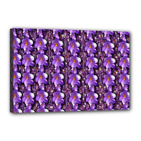 Flowers Into A Decorative Field Of Bloom Popart Canvas 18  X 12  (stretched) by pepitasart