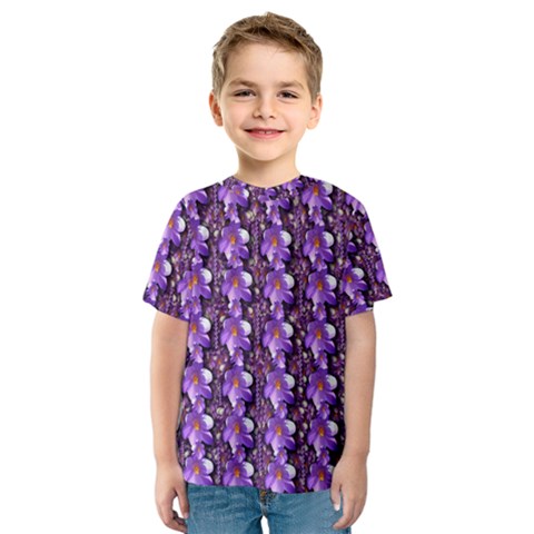 Flowers Into A Decorative Field Of Bloom Popart Kids  Sport Mesh Tee by pepitasart