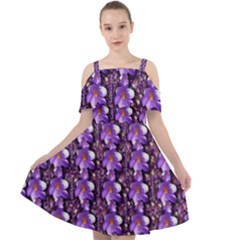 Flowers Into A Decorative Field Of Bloom Popart Cut Out Shoulders Chiffon Dress by pepitasart