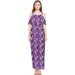 Flowers Into A Decorative Field Of Bloom Popart Draped Sleeveless Chiffon Jumpsuit