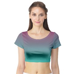 Teal Sangria Short Sleeve Crop Top by SpangleCustomWear