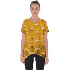 Hexagonal Windows Cut Out Side Drop Tee by essentialimage365