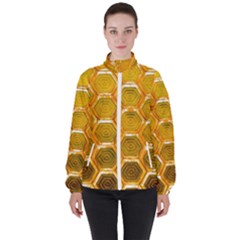 Hexagonal Windows Women s High Neck Windbreaker by essentialimage365