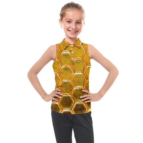 Hexagonal Windows Kids  Sleeveless Polo Tee by essentialimage365