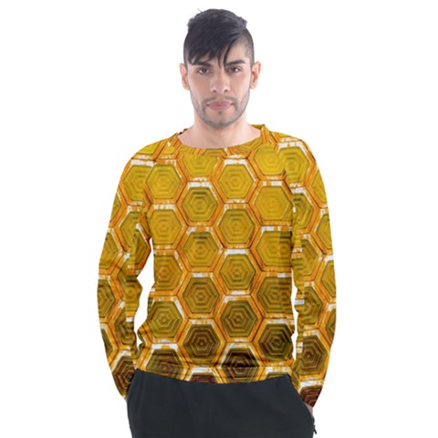 Hexagonal Windows Men s Long Sleeve Raglan Tee by essentialimage365