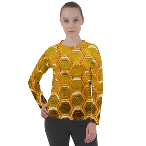 Hexagonal Windows Women s Long Sleeve Raglan Tee by essentialimage365