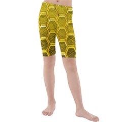 Hexagon Windows Kids  Mid Length Swim Shorts by essentialimage365