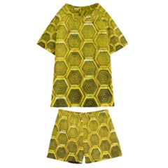 Hexagon Windows Kids  Swim Tee And Shorts Set by essentialimage365