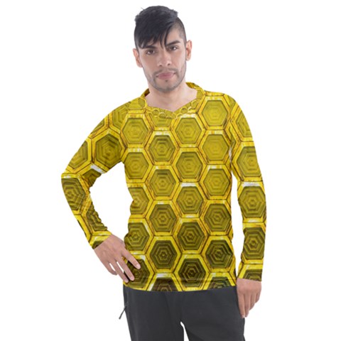 Hexagon Windows Men s Pique Long Sleeve Tee by essentialimage365