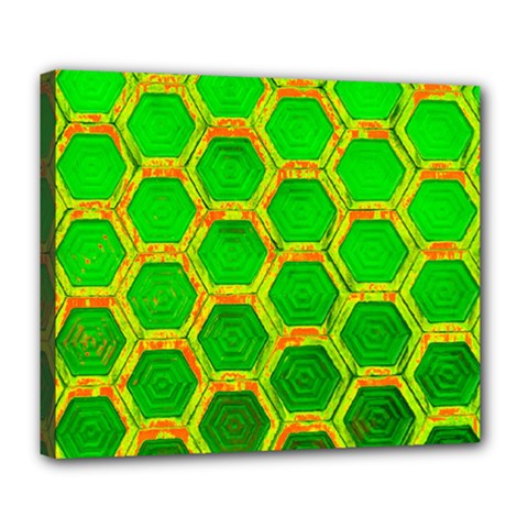 Hexagon Window Deluxe Canvas 24  X 20  (stretched) by essentialimage365